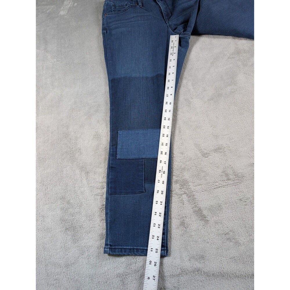 Martha Stewart Jeans Womens 10P Petite Skinny Ankle Blue Stretch Knee Patch - Picture 14 of 15